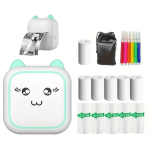 Kaasaskantav Mini Juhtmevaba Foto- ja Sildiprinter - 10 Rulli, Tindivaba Termotr&uuml;kkimiseks.