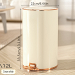 Tech Zone Stiilne pedaaliga pr&uuml;gikast, 12 l, Pieno Balta