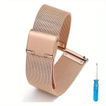 Roostevabast Terasest Kellarihmad Milanese Magnetiga, Asendusrihmad 41mm-45mm., Rose Golden