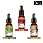 3tk 10ml Eeterliku &Otilde;lide Difusor Komplekt L&otilde;&otilde;gastumiseks, Citrinžolė + rožė + jazminas