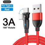 &Uuml;likiire USB-C Laadimiskaabel - 48.77cm/100.58cm/201.17cm Punutud Type C Juhe Andmes&uuml;nkrooni ja Laadimisega 180 P&ouml;&ouml;ret., Raudona, skirta c tipui