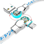 Sinine ja Valge Portselan Kiire USB-C Kaabel, 2m, P&ouml;&ouml;rdliidesed, &bdquo;Micro&ldquo;.