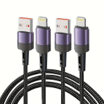 2tk iPhone Laadimiskaabel, 2.4A Kiire Laadimine, MFi Sertifitseeritud, Violetinė