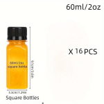 16 tk Plastikust Mahlapudelid Korkidega - Toiduklass, Lekkevaba, 60 ml