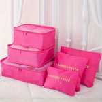 6-osaline Reisikohvrite Pakkekuubikud: Riiete ja Jalatsite Kotid, Raudona rožė