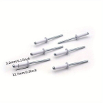 50tk alumiiniumist neetid poleeritud viimistlusega, &uuml;marpeaga., 3,2 * 12,7 mm (0,13 * 0,5 colio)