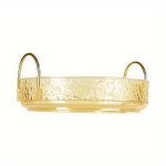 Luksuslik 360&deg; P&ouml;&ouml;rlev Meigikorraldaja - Ruumikas Kosmeetikahoidja Pintslitele, Huulepulgale & Rohkem - Elegantne Valge & Kuldne Disain Vastupidava PET Konstruktsiooniga, Geltona