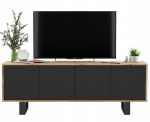 TV Kapp Meble Lindner Loft Wotan Tamm Must Matt Mustade Metallraamidega 150 cm, 150 x 53 x 35