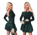 Naiste kokteilikleit, Made in Italy, roheline, S/M/L