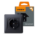 Pistikupesa 1 V + pistikupesadega (USB-A + USB-C), Videx Binera, must, IP20