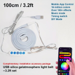 USB-toitel mitmev&auml;rvilised LED-neontuled muusika s&uuml;nkroniseerimisega, USB 97,54 cm RGBW neoninė juostelė