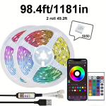 99.97cm-30.48m 5050 LED Valguslint RGB Muusika S&uuml;nkroonimine V&auml;rvi Muutmine Nutirakenduse Juhtimine 44 Klahviga Pult.