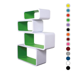 Riiulite komplekt CUBE LO01, valge/roheline
