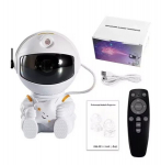 Valgusefektiga projektor Astronaut LED 3D, valge