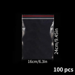 100tk T&otilde;mblukuga Plastikust Kotid, Suletavad L&auml;bipaistvad Kotid, 16*24 cm/6,3*9,45 colio