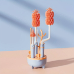 8tk/komplekt, Beebipudeli Hari, Pudelipuhastushari, Koduseks Kasutamiseks, Kuivatusalusega Luti Hari Straw Hari, Oranžinė