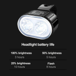 1tk/2tk M&auml;giratta Esituled ja Tagatuled, LED USB Laetav, Lenksukinnitusega, K&otilde;rge Heledusega &Ouml;iseks S&otilde;iduks., Baltos spalvos priekiniai žibintai