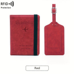 RFID Mitmefunktsionaalne Passihoidja ja Pagasisildi Kaart, Passikomplekt Reisikaaslane Passi&uuml;mbris. variant-29921, Raudona