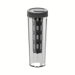 Moodne plastist veepudel infuseriga, lekkimiskindel., Juoda