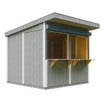 Kvaliteetne puidust kauplemiskiosk Timbela M950, K240x248x305 cm, v&auml;rvikomplektiga CAVERN STEEL