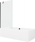 Vann Mexen Cube viimistluse ja klaasseinaga, 170x80 cm + 90 cm, White+Black/Transparent