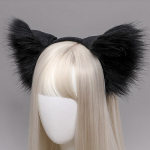 Turismivarustus, riiete ja jalatsite hooldustooted, karusnahast k&otilde;rvad juukser&otilde;ngas &ndash; hundi/rebase k&otilde;rvad Halloweeniks, j&otilde;ulukost&uuml;&uuml;mipeod, must