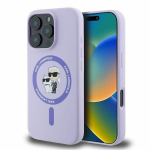 Original Pouch KARL LAGERFELD hardcase Silicone KC Heads Ring MagSafe KLHMP16MSCMKCRHU for Iphone 16 Plus purple