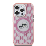Karl Lagerfeld KLHMP15MHMCKMHP iPhone 15 Plus 6.7" r&oacute;żowy|pink IML Monogram Karl&Choupette Head MagSafe