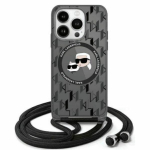 Karl Lagerfeld KLHMP16XHCKCKLCK iPhone 16 Pro Max 6.9" czarny|black hardcase IML Crossbody Monogram Karl & Choupette Head MagSafe