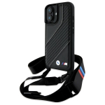 BMW BMHCP16S23PSCCK iPhone 16 6.1"  czarny|black hardcase M Edition Carbon Stripe & Strap