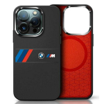 BMW BMHMP16X23SAXK iPhone 16 Pro Max 6.9" czarny|black hardcase Silicone Middle Stripe MagSafe