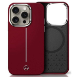 Mercedes MEHMP16X23SUMSR iPhone 16 Pro Max 6.9" czerwony|red hardcase Silicone White Stripe MagSafe