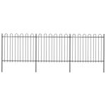vidaXL kumerate otstega aed, teras, 5,1 x 1,5 m, must