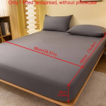1tk Harjatud Paigaldatud Voodilina, Punane Pehme Madratsikaitse., JC Single Layer Fitted Sheet-tamsiai pilka