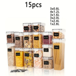 5/10/15/24tk S&auml;ilitusmahutid, Kaas, Silt, BPA-vaba Plastpakendid, 15 vnt