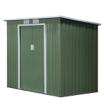 Outsunny t&ouml;&ouml;riistakuur 2,42 m&sup2;, aiakuur ventilatsiooniaknaga, l&uuml;kanduks, vundament, 213 x 130 x 159/172 cm, tsingitud terasest t&ouml;&ouml;riistakuur, ilmastikukindel, aeda, roheline