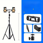 Reguleeritav 2,1m Raudkolmjalg, Mobiilne Otse&uuml;lekande Selfiekepp ja Fototulede Hoidik.