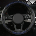 Universaalne PU Nahast Rooli Kate Hingava Siseosaga , Black Blue-round (19003) Novatori&scaron;ka automobilio apdaila