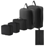 Minimalistlik 6-osaline Kokkusurumise Pakendikuubikute Komplekt Reisi Organiseerijale , Juoda