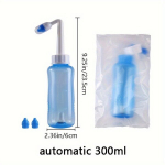Nina Loputuspudel - 1tk 300/500ml Netipott Sinuspuhastus - BPA-vaba Nina Puhastaja. , automatinis 300ml