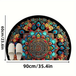 Boho Mandala Poolring Uksematt - Veekindel Libisemiskindel., 60 cm x 90 cm (23,6 x 35,4 colio)