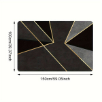 1tk Loov Geomeetriline Vaip, Kuldsed Jooned, Kerge ja Pestav Mat., 39,4x59 colių / 100x150 cm