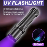 Laetav UV-taskulamp 395nm - 1 TK Mitmeotstarbeline taskuvalgusti 3 valgustusrežiimiga, mitteveekindel taskusuurus, aku toidetud 400mAh liitiumakuga ja laadimiskaabel, lemmikloomade uriini ja plekkide tuvastamiseks, k&uuml;&uuml;nelaki kuivatamiseks.