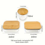 Bento karpide komplekt, 700 sriubos dubuo, stačiakampė 640 prie&scaron;piečių dėžutė x2 vnt