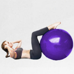 Muud fitnesstooted, joogapall, plahvatuskindel koorimispall fitnessi jooga tasakaalutreeninguks pumbaga, lilla-55 cm