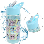 Disney Lilo ja Stitch Plastikpudel/k&otilde;rre koos k&otilde;rrega, l&auml;bipaistev 420ml