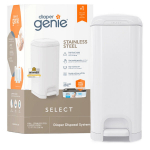 ANGELCARE Diaper Genie M&auml;hkimiskonteiner roostevabast terasest Select + 1 XL sisu valge
