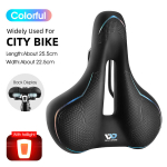 (-C V&auml;rviline tagatuli)WEST BIKING Jalgratta sadul MTB Mountain Road Bike Seat PU nahast t&auml;idetud rattapadi Mugav p&otilde;rutuskindel jalgratta sadul, (-C spalvotas galinis žibintas)