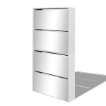 jalatsikapp，4 sahtliga kingakapp peegliga valge 63 x 17 x 134 cm CFE790231
