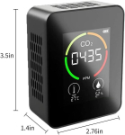 CO2 detektori monitor, CO2 s&uuml;sinikdioksiidi &otilde;hukvaliteedi andur, &otilde;hukvaliteedi andur USB-kaabliga